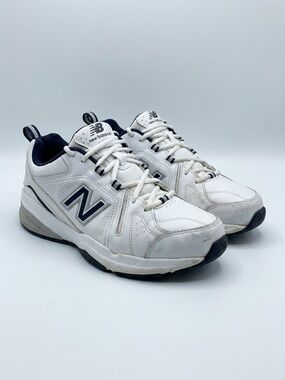 New Balance Men's White and Navy Athletic Sneakers